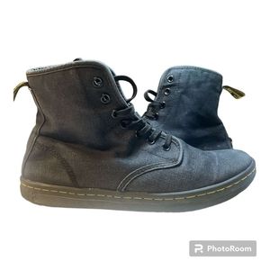 Dr Martens Shoreditch Black Canvas Boots Women's Size 9